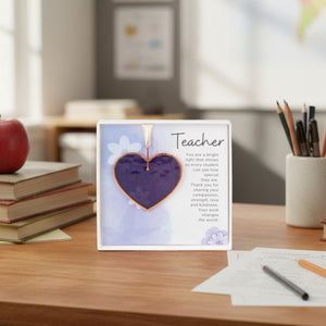 2 of 5:Teacher gift sitting on a teacher's classroom desk.