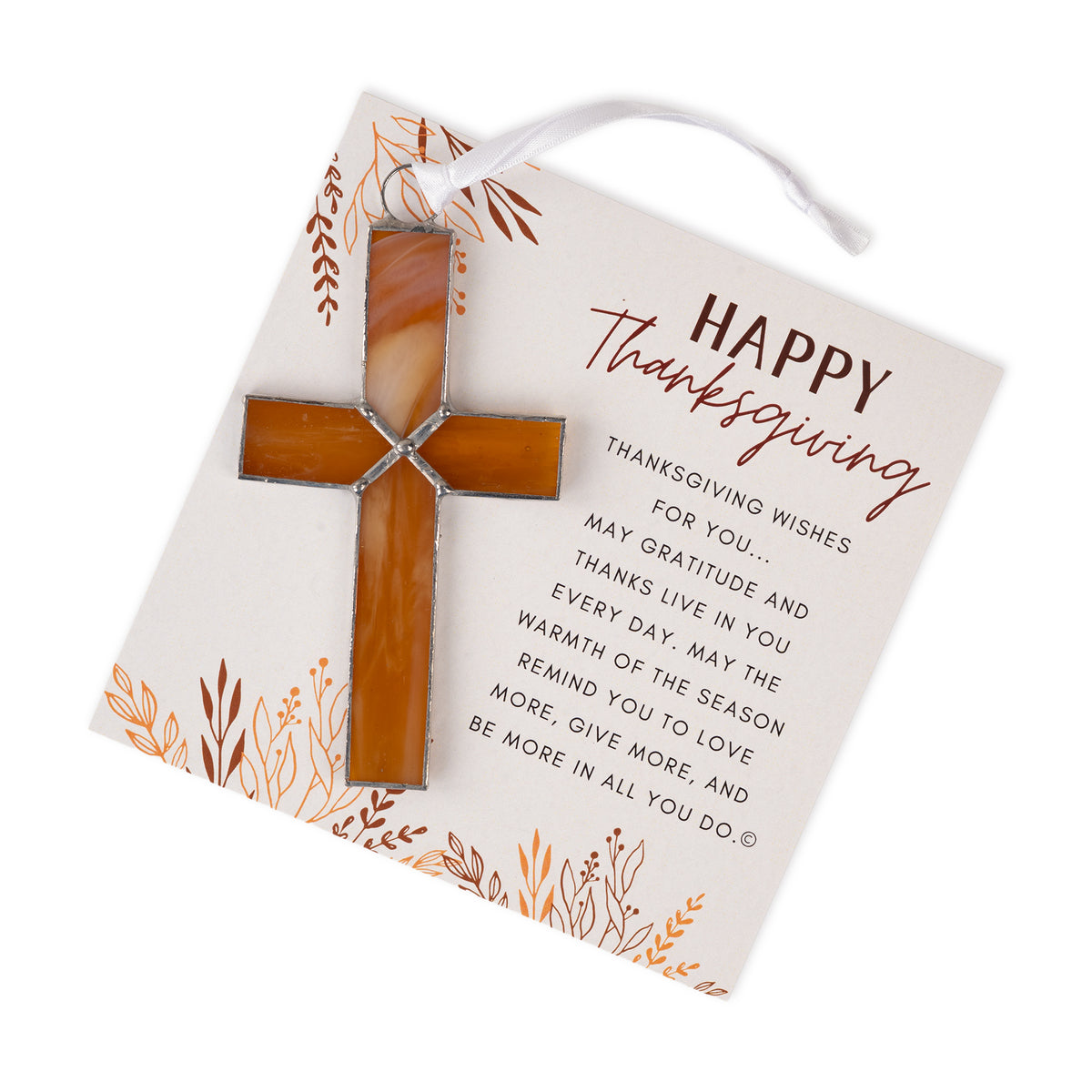 "Happy Thanksgiving" cross with sentiment.
