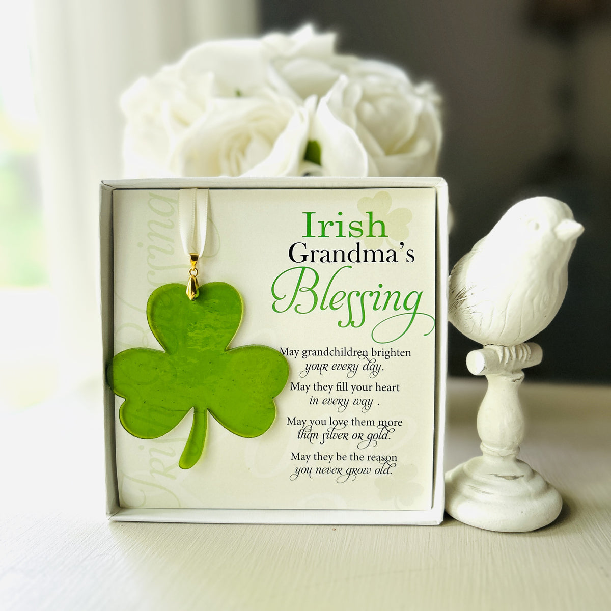 Irish Grandma's Blessing: Stained-Glass Shamrock