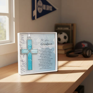 4 of 4:Gift for grandson displayed on his bedroom shelf.