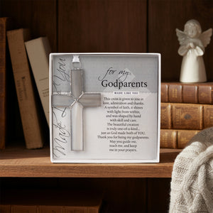 4 of 4:Gift for Godparents displayed on a bookshelf.