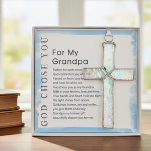 4 of 5:Cross gift for grandpa on a grandfather's desk.