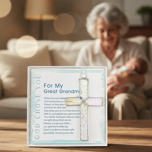 2 of 5:Great Grandma gift in front of a great-grandmother holding her great grandchild.