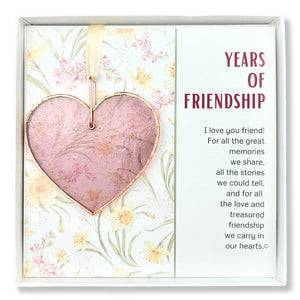 2 of 5:Rose Mauve stained glass heart packaged with