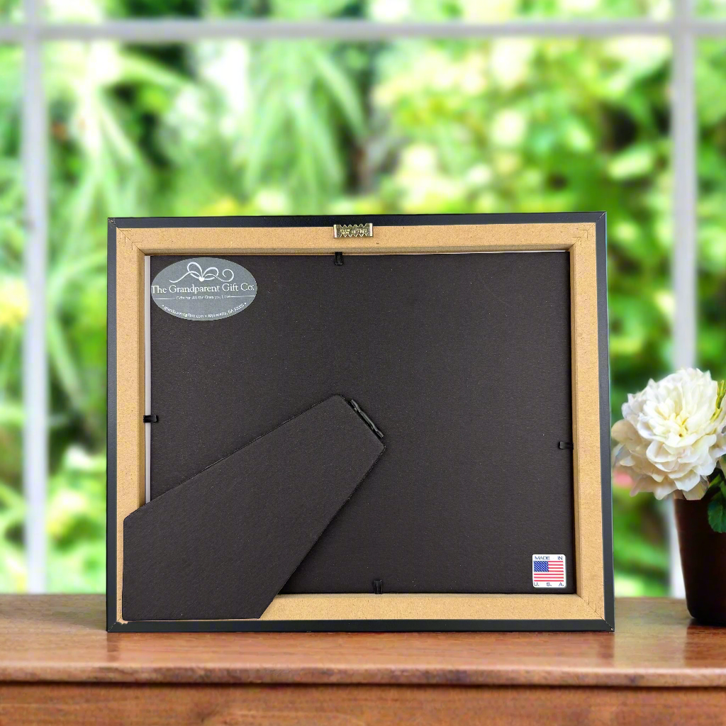 Back of black 8x10" frame.