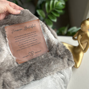 3 of 8:Forever Grateful faux leather patch with embossed sentiment.
