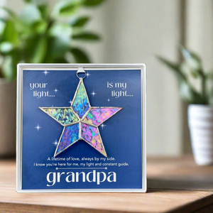 8 of 8:Meaningful sentiment and star ornament for Grandpa..