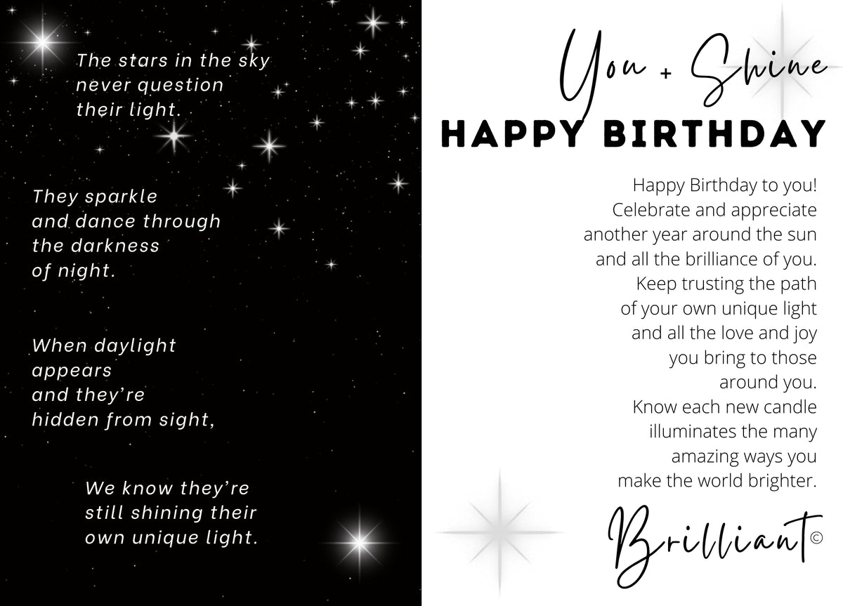 "Happy Birthday" sentiment.