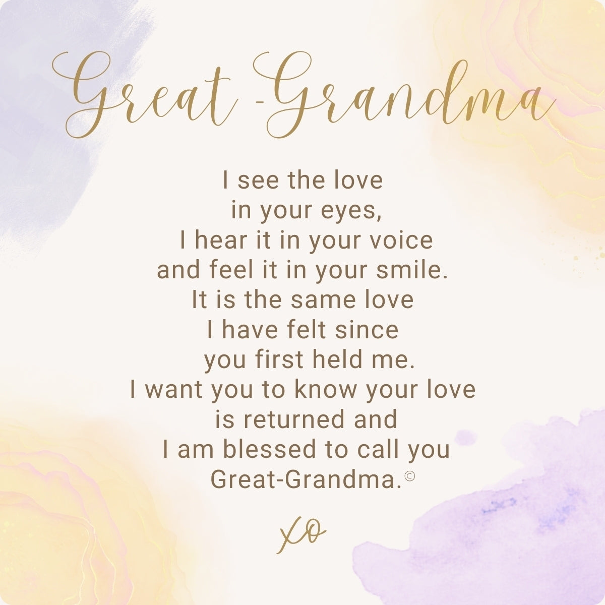 Her Heart for Great-Grandma sentiment.