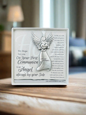 3 of 5:First Communion gift on a side table.