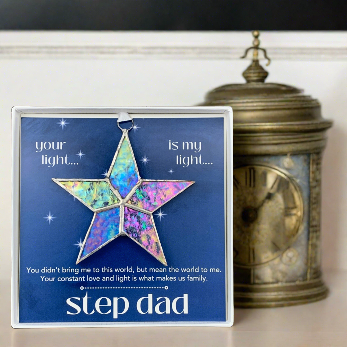 Stepdad gift on desk.