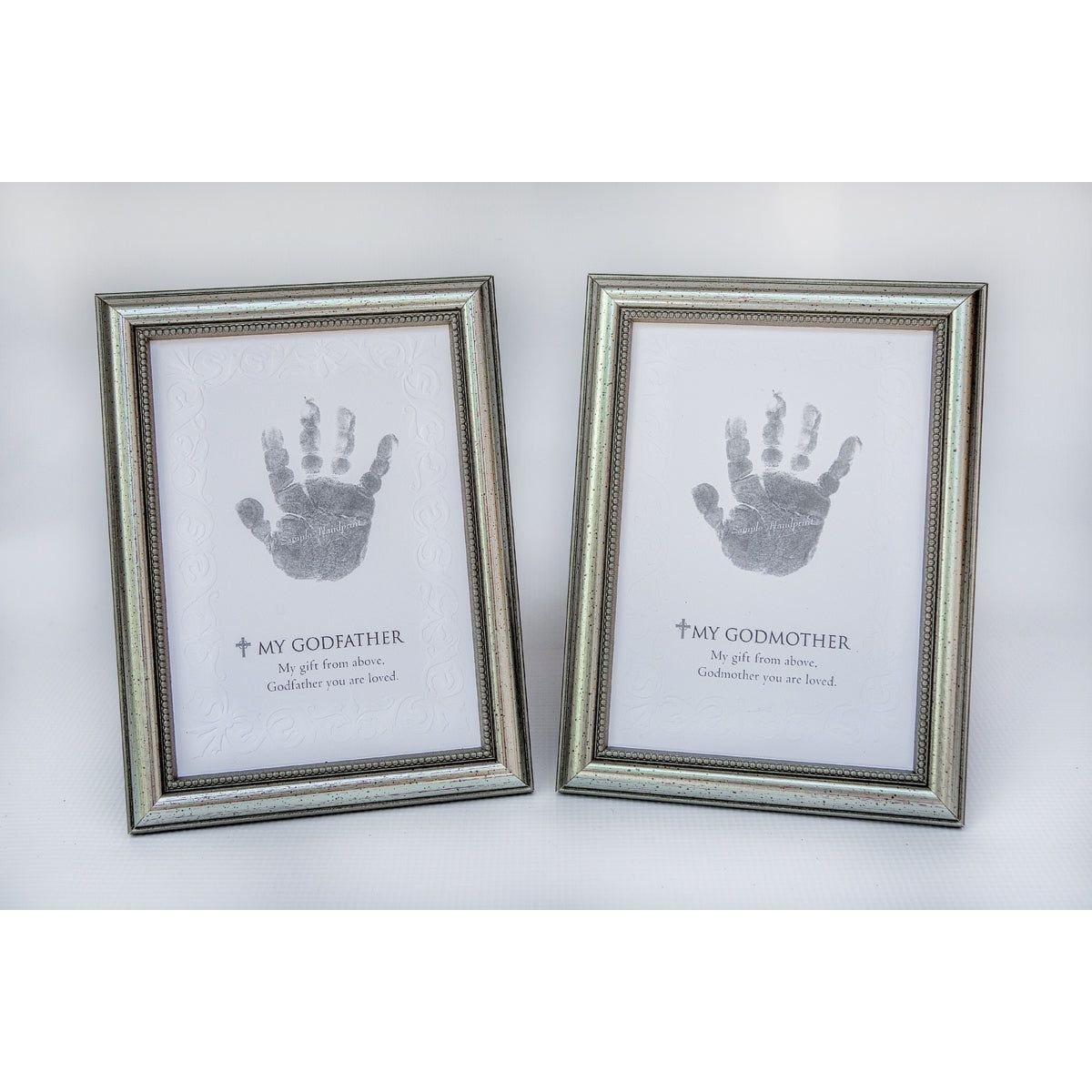 My Godfather and My Godmother keepsake handprint frames.