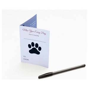 7 of 9:The Pawprints blanket includes a gift card in which the giver can include a personal message.