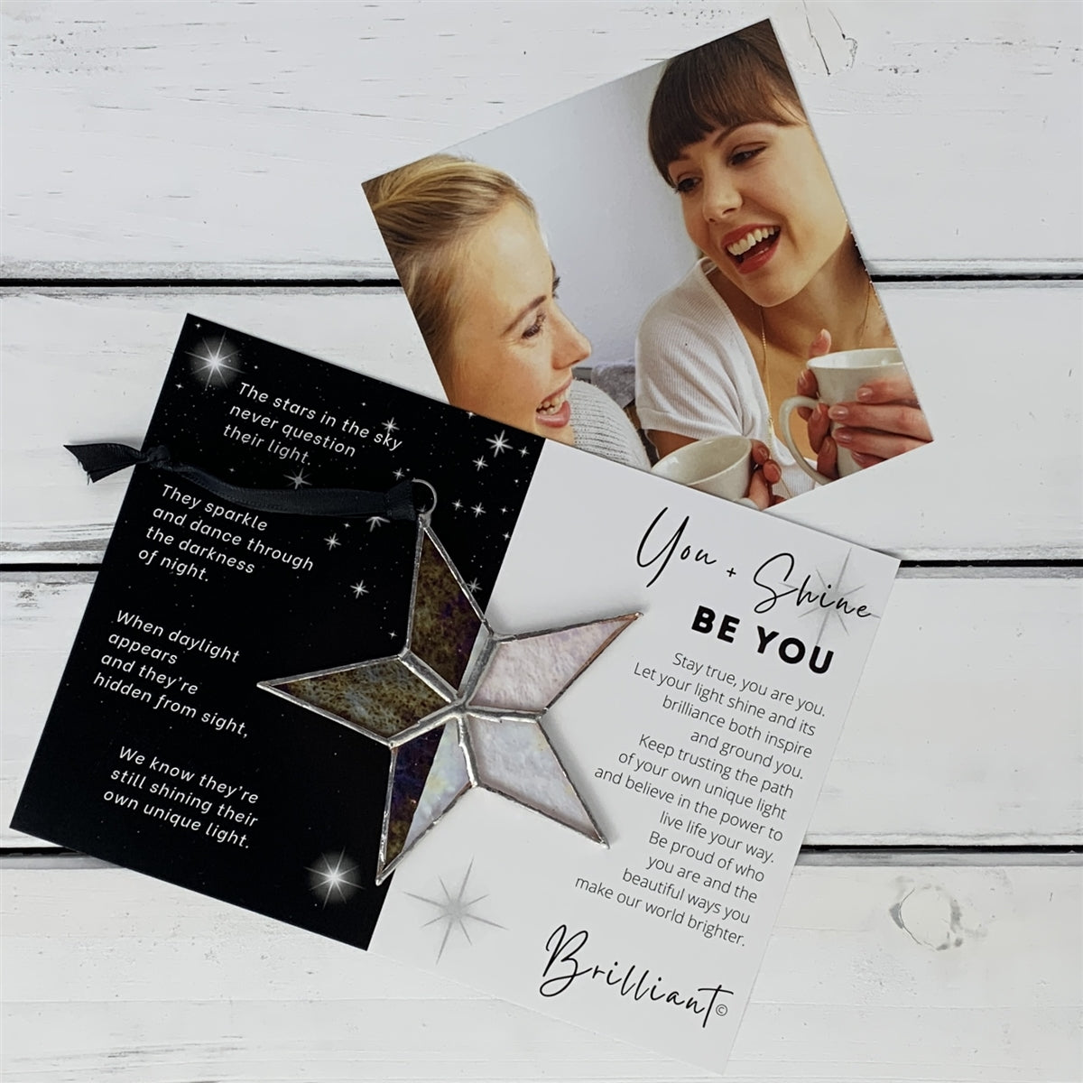 Be You star and artwork with the "You + Shine" poem on the left side and the "Be You" sentiment on the right side.