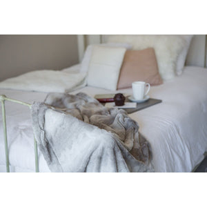 8 of 8:Praying for You blanket draped over a bed's footboard.