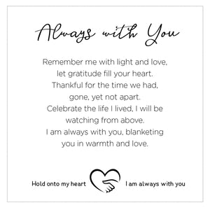 6 of 9:Always with You sentiment on blanket patch.