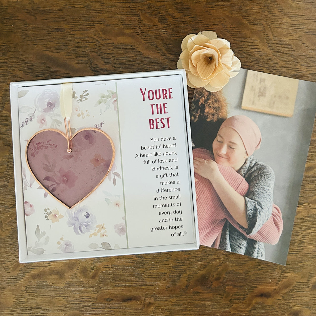 You're the Best gift with a photo of friends hugging.