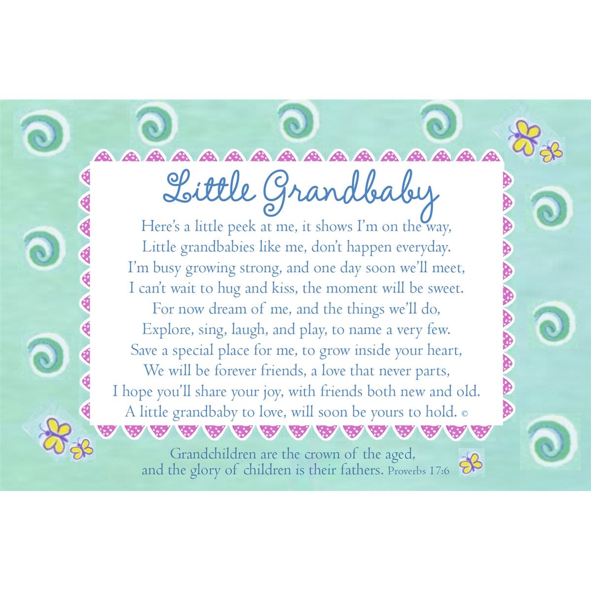 Little Grandbaby artwork with sentiment and scripture.
