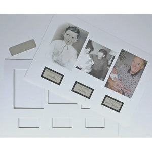4 of 6:Grandpa's Life Story frame includes sentiment, a mat with spaces for three photos, and an optional engravable plaque.
