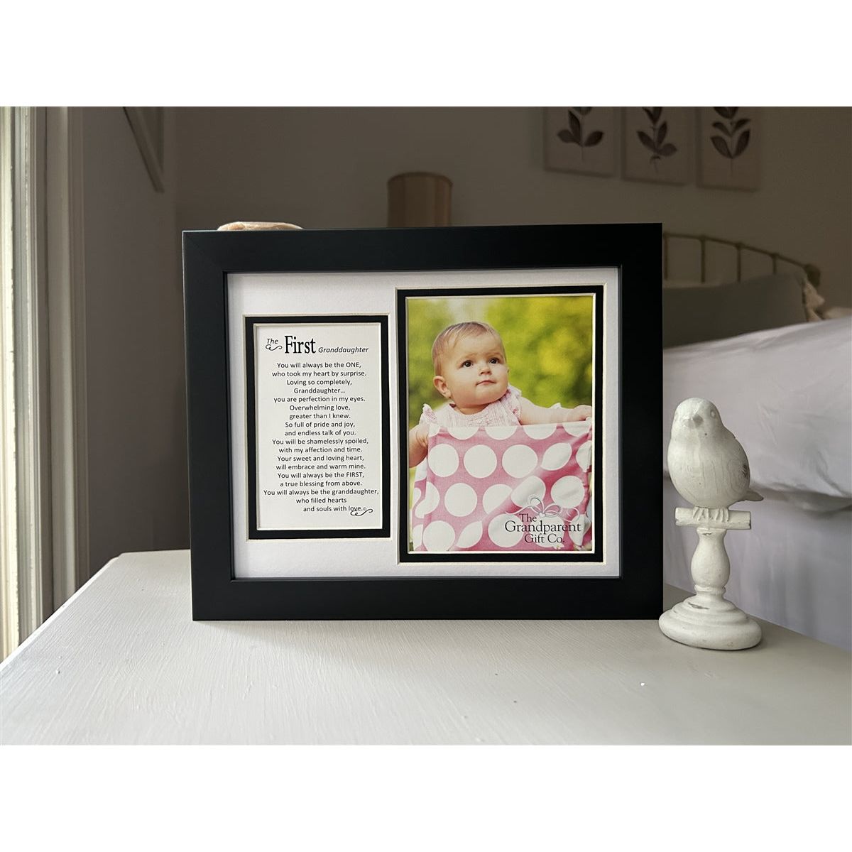 First Granddaughter frame and poem featuring a baby photo.