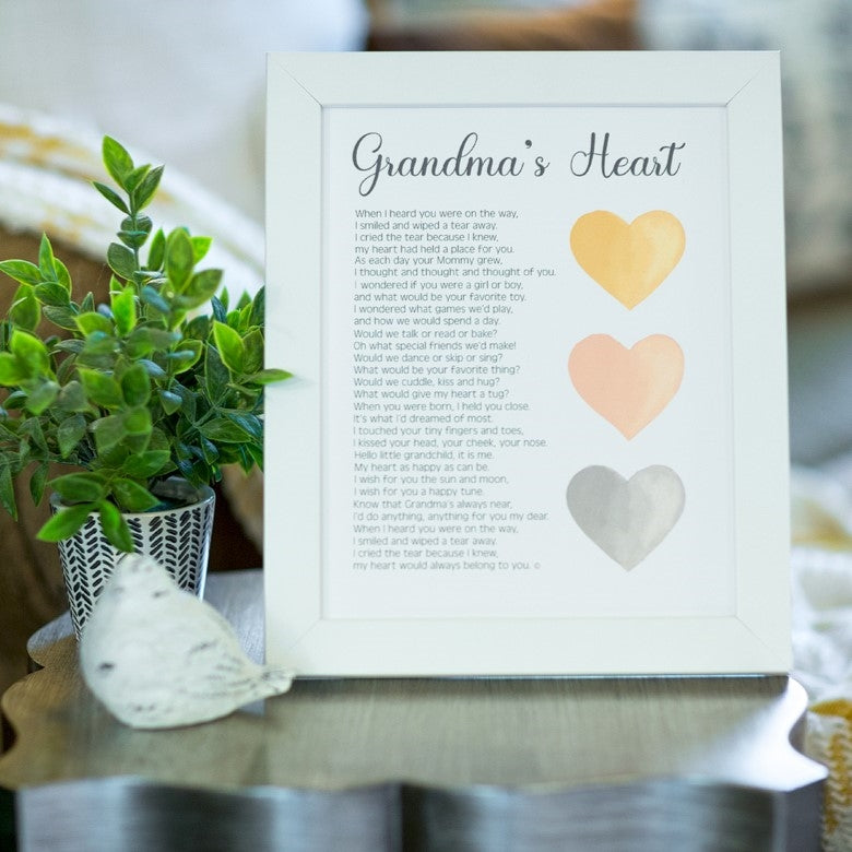 Personalized Grandma&#39;s Heart Poem: Boho Hearts
