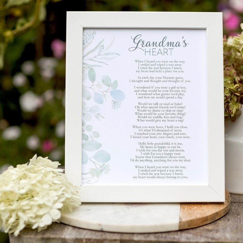 Personalized Grandma&#39;s Heart Poem: Floral
