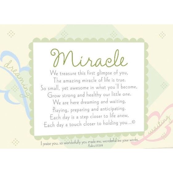 Miracle artwork and sentiment.