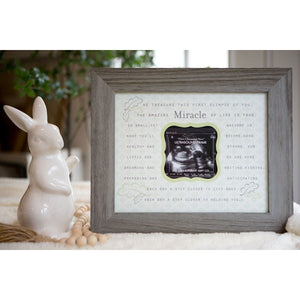 2 of 5:8x10 distressed gray real wood frame. Artwork with