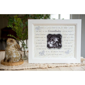 1 of 4:8x10 white wood frame with Grandbaby artwork and space for an ultrasound.