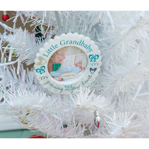 6 of 6:Little Grandbaby ornament hanging on a tree.