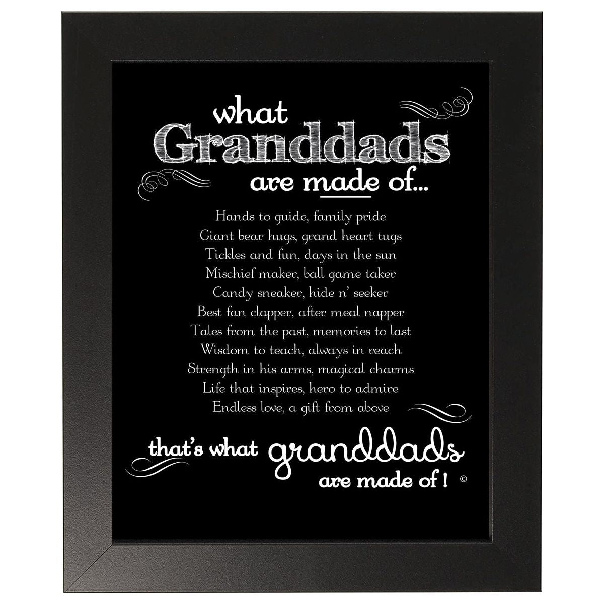 Black 8"x10" frame with "What Granddads are Made of..." poem