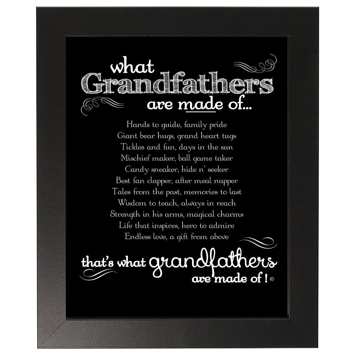 Black 8"x10" frame with "What Grandfather's are Made of..." poem