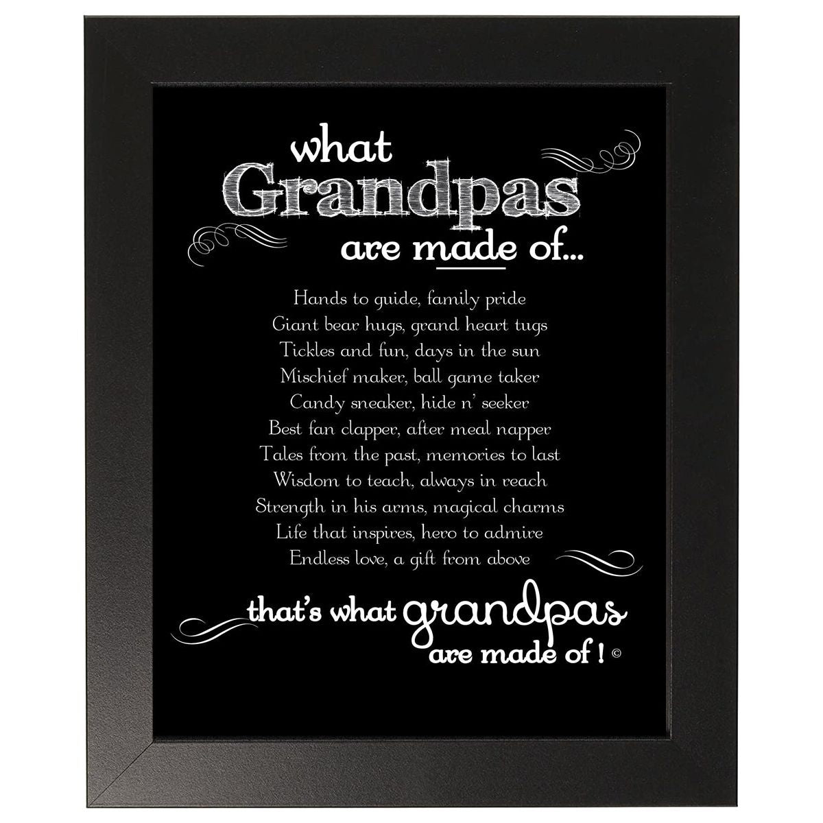 Black 8"x10" frame with "What Grandpas are Made of..." poem