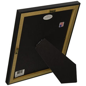 2 of 4:Back of 8x10 black frame with sawtooth hanger and easel back.