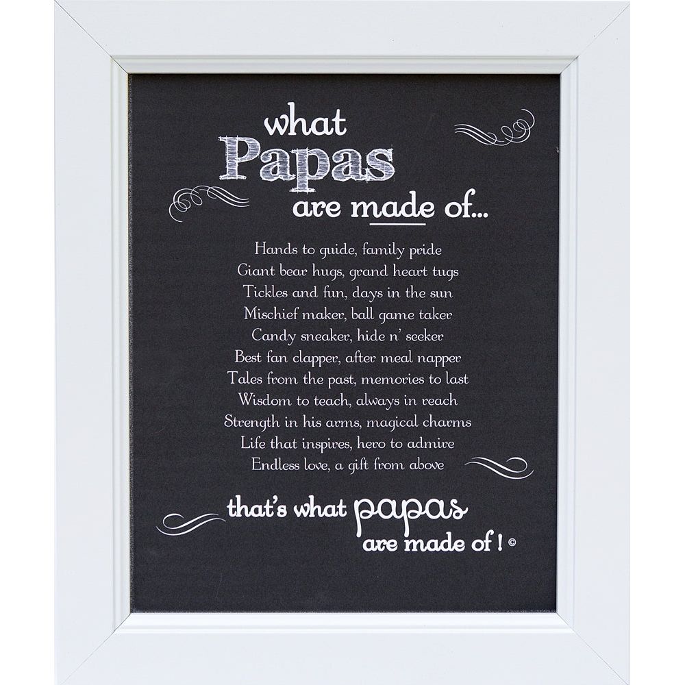Personalized White 8"x10" frame with "What "Grandfathers" are Made of..." poem.