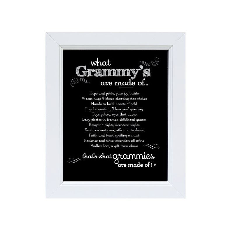 Personalized White 8"x10" frame with "What "Grandmothers" are Made of..." poem.