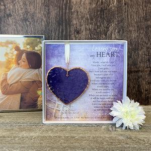 3 of 4:Leaving You My Heart sympathy gift in a memorial setting