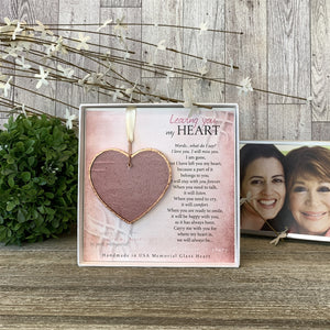 2 of 4:Leaving You My Heart sympathy gift in a memorial setting.