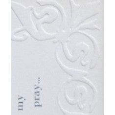Detailed view of embossed paper used for handprint.