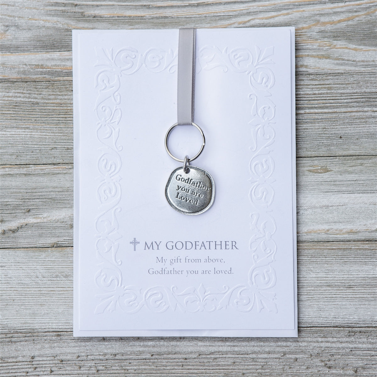 Godfather You are Loved Pewter Keychain and Card