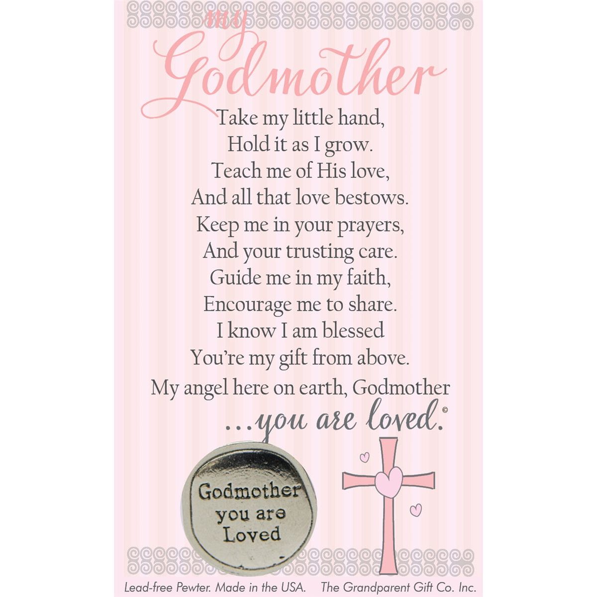 My Godmother poem and coin.