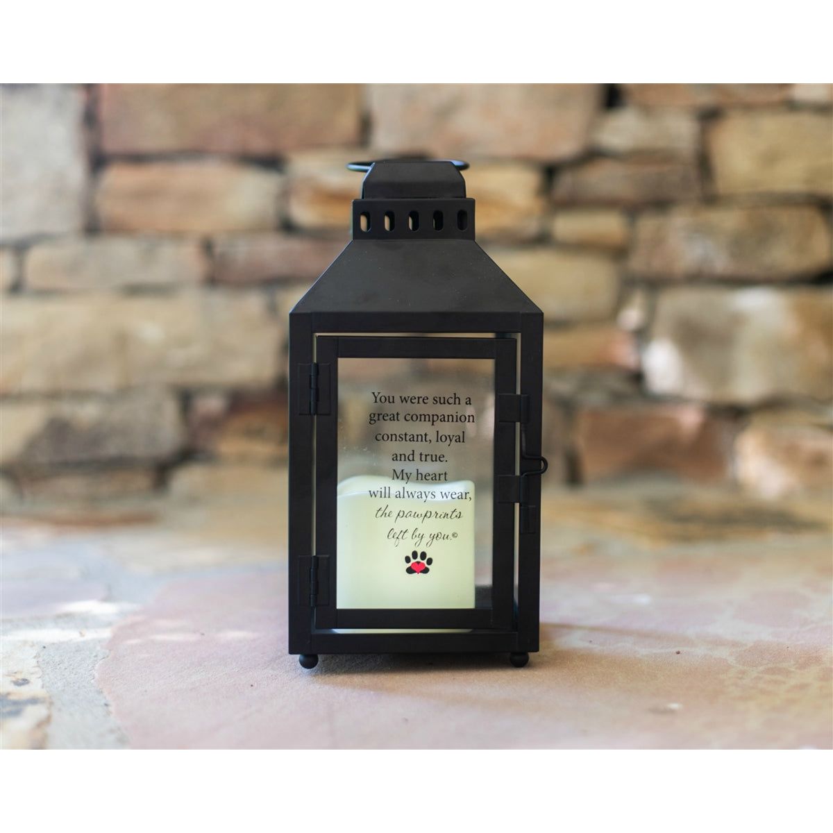 Memorial lantern for cat of dog loss.