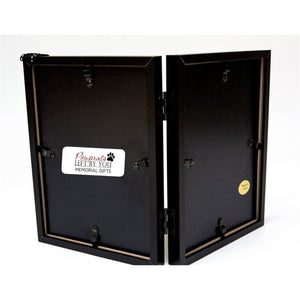 5 of 5:Back of black 5x7 hinged double frame.