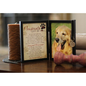 3 of 9:Pawprints Left by You memorial frame in a living room setting.