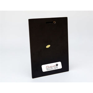 3 of 4:Back of plaque showing key hole for hanging..