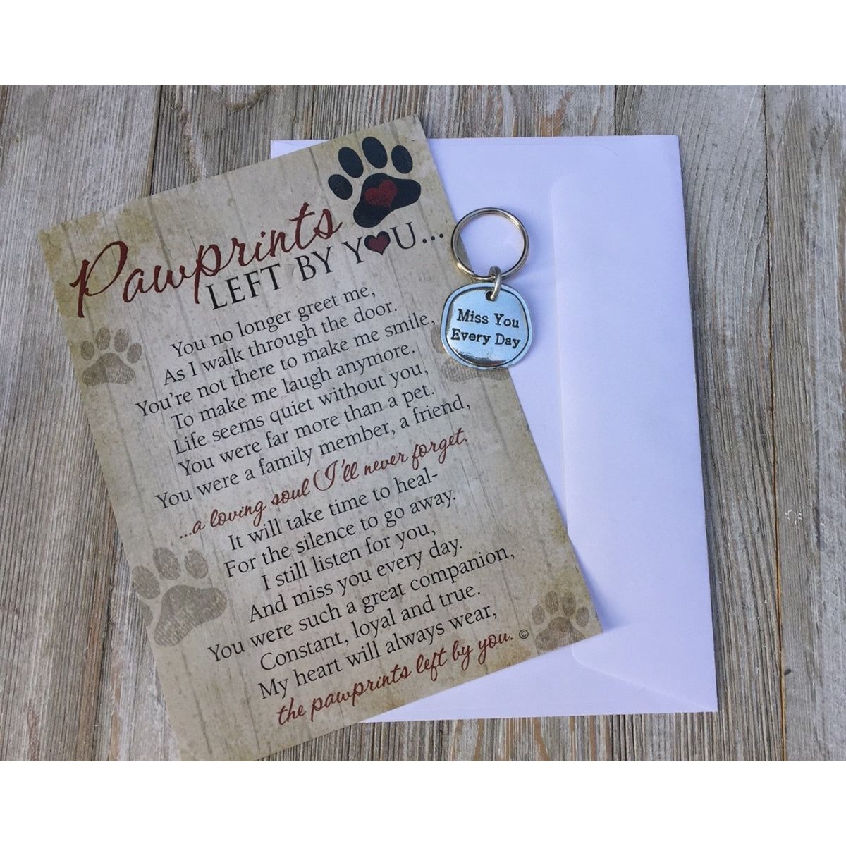 Pawprints left by You Memorial Keychain