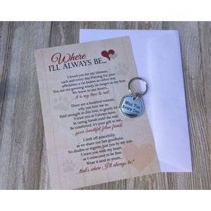 1 of 6:Keychain with pewter coin that says