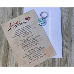 1 of 4:Keychain with pewter coin that says