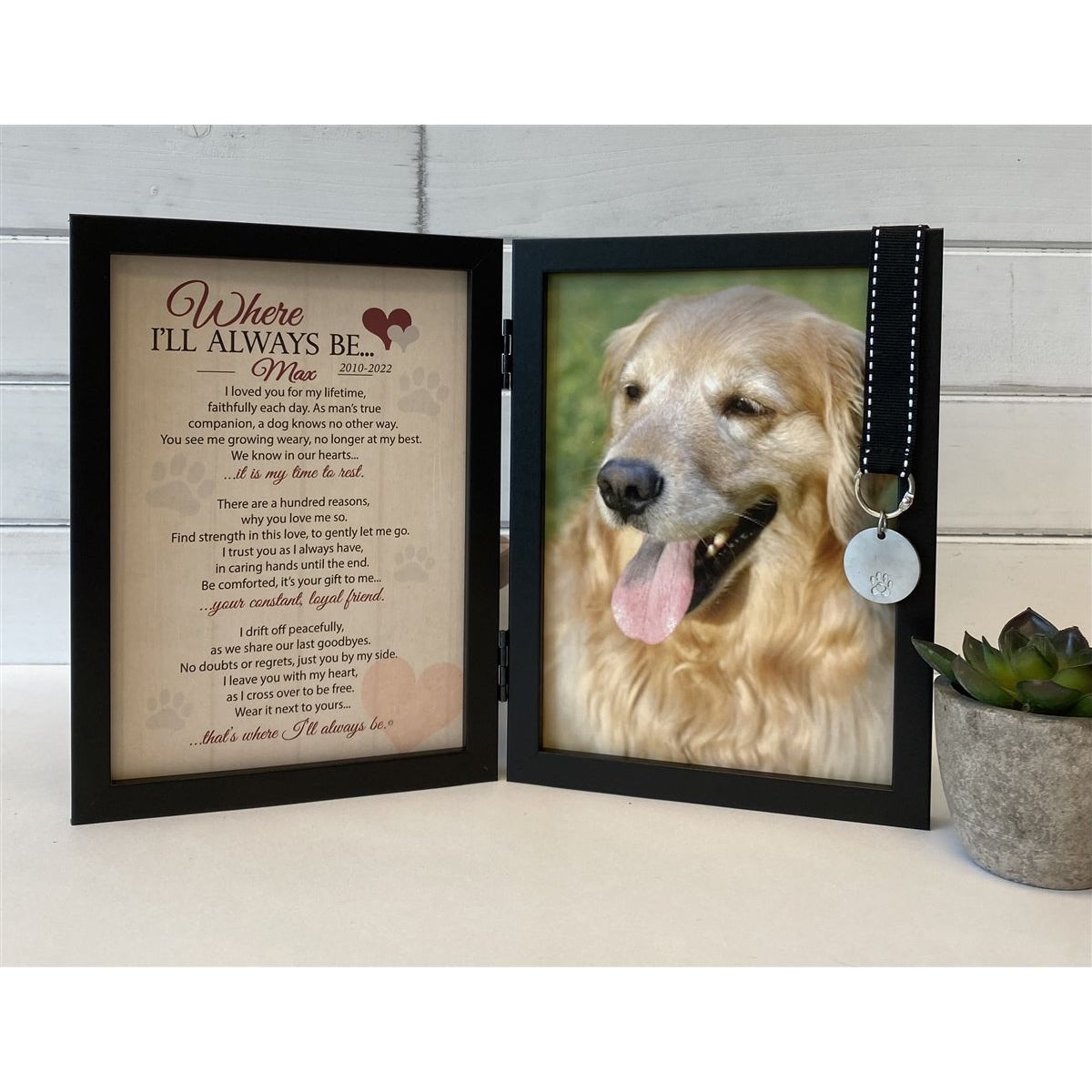 Personalized Dog Loss Memorial Frame: Where I'll Always Be