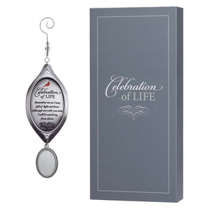 4 of 7:Celebration of Life ornament alongside it's high quality gray box.